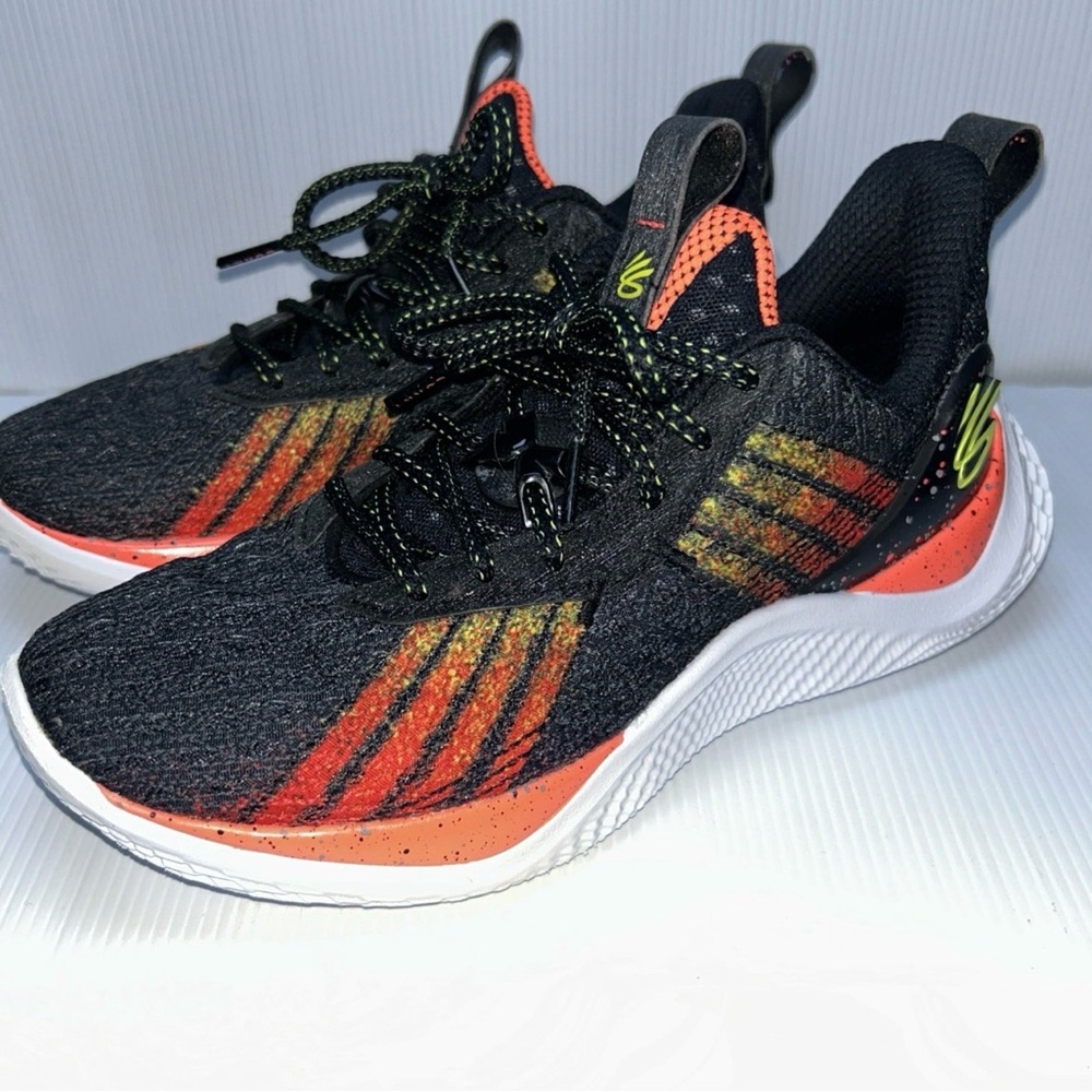 Kids Black and Orange Athletic Shoes